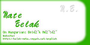 mate belak business card